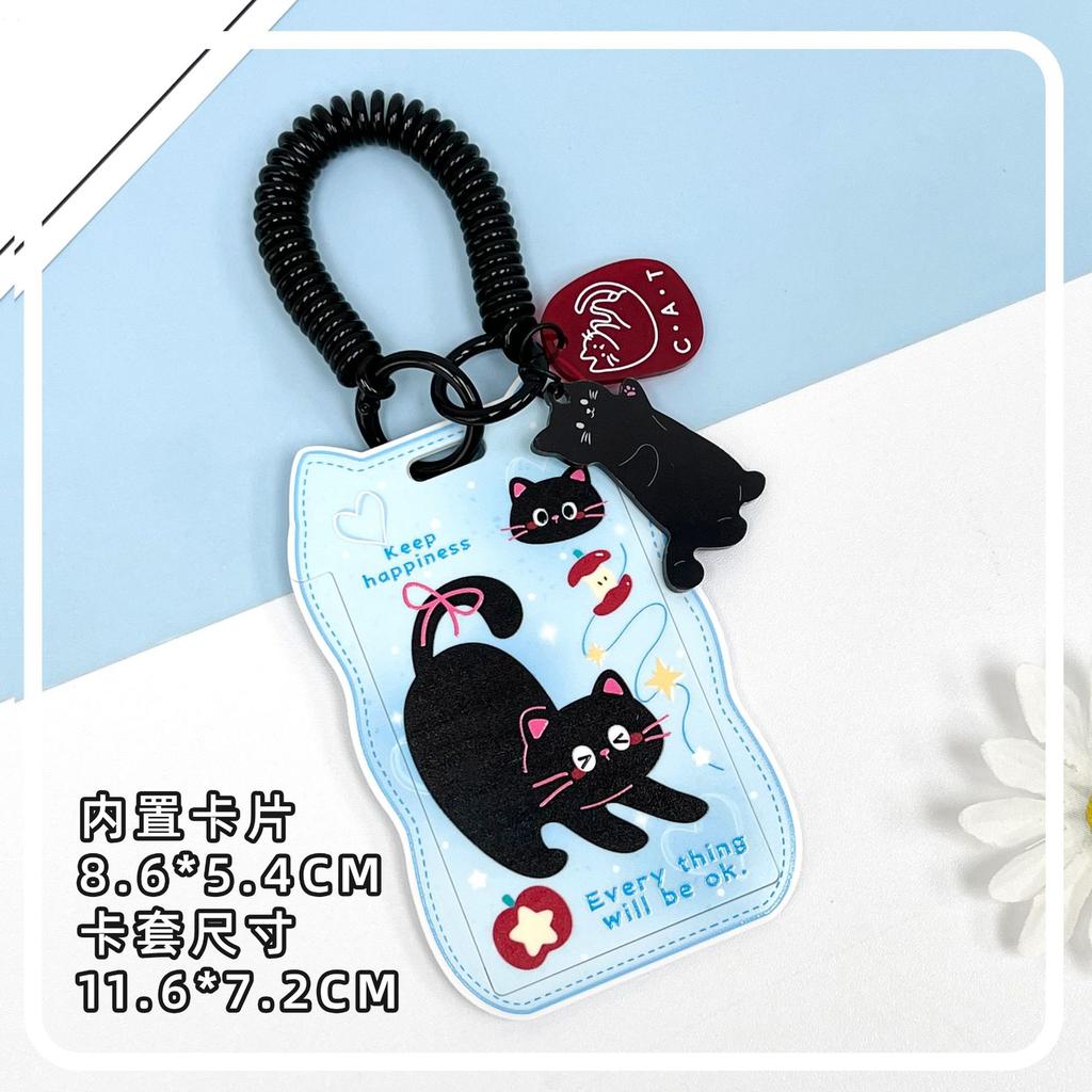 Creative Cat Ear Wave Card Cover Student Campus Cards Case Employee Id Card Holder Sliding Cover ABS ID Holder Bus Card Holder