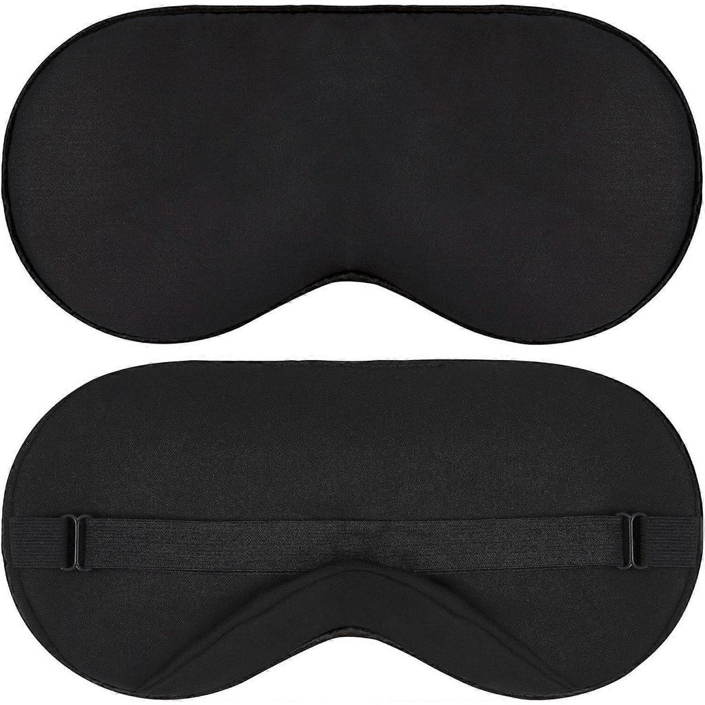Sleep Mask - Black, 100% Tencel Derived from Natural Wood Pulp - Lightweight Eye Mask with Adjustable Strap - Blackout Blindfold for Women & Men - Co
