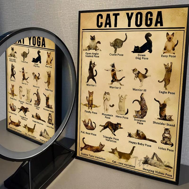 1pc Gym Yoga Poster Paper Print Home Bedroom Entrance Bar Cafe Art Painting Decoration