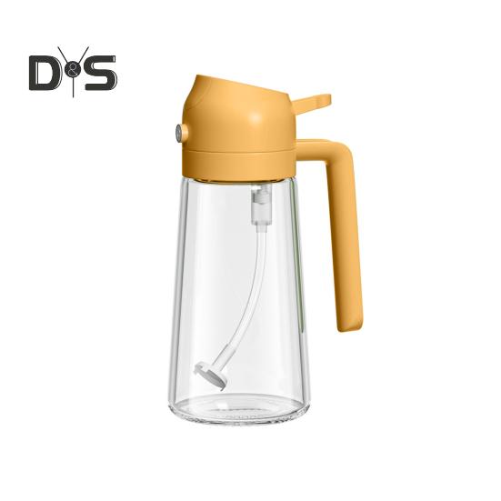 Pulverizator de ulei pentru gătit Dozator de ulei 2 în 1 Flacon pulverizator de sticlă de 500 ml/17 oz cu turnător Pulverizator de ulei reutilizabil de calitate alimentară pentru bucătărie, salată, prăjirea grătarului