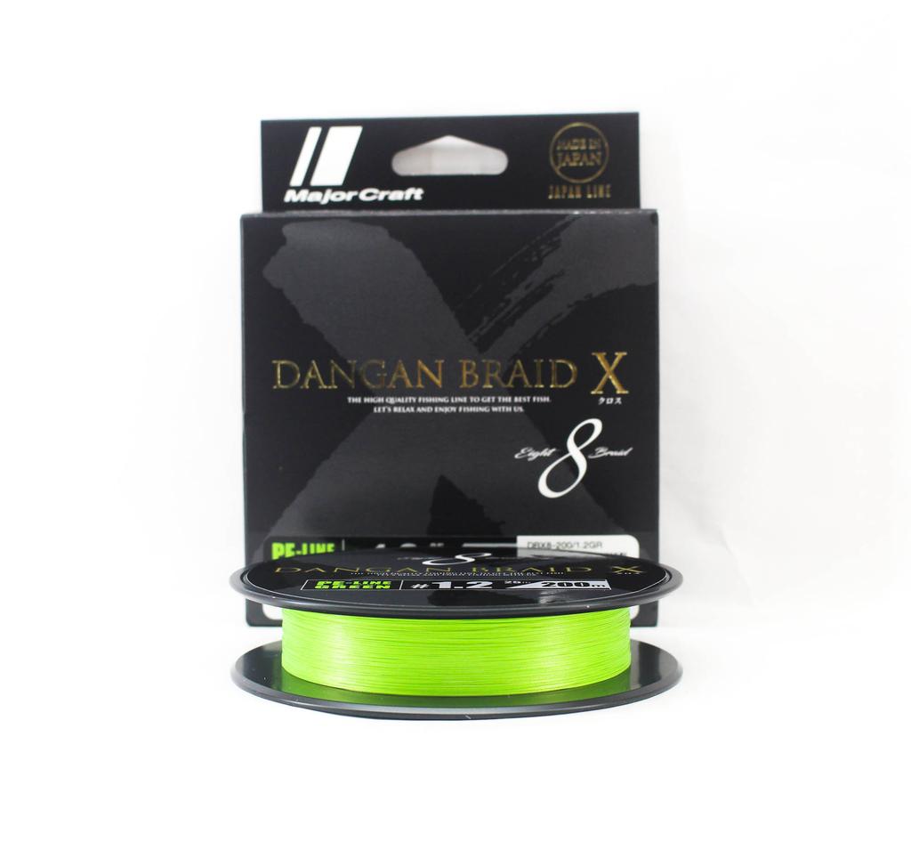 Major Craft Dangan Braid X Line X8 200m P.E 1.2 Grün DBX8 200/1.2GR (2415)