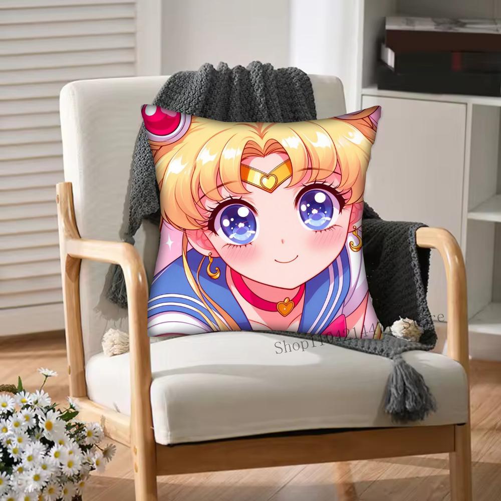 1Pc Sailor Moon Pillow Case Square Bedroom Sofa Leisure Comfort Cushion Car Living Room Home Decoration