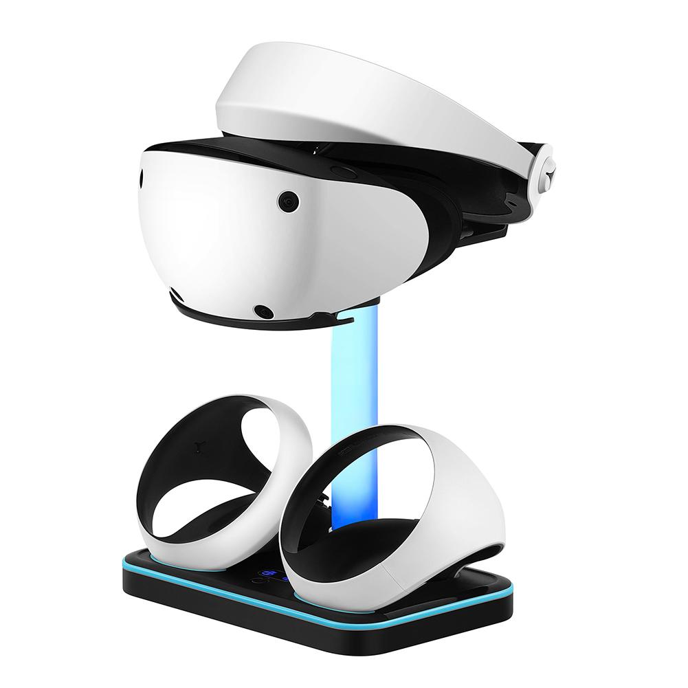 Game Controller Charger Station Colorful RGB Light Charging Dock Stand Storage Glasses Headset Accessories for PS VR2 Joypad