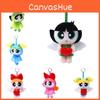 The Powerpuff Girls Blossom Raincoat Plush Toy Backpack Keychain Cartoon Pendant