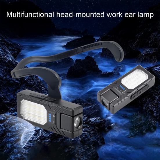 Reflektor na ucho z trybami czujnika ruchu, regulowany, ładowalny, wodoodporny, montowany na ucho, LEDowa lampa czołowa, kemping na zewnątrz, piesze wędrówki, mini latarka