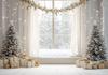 Christmas Home Decoration Background Xmas Tree Toy Gift Winter Window Family Kids Party Christmas Photography Backdrop