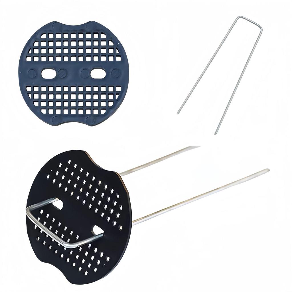 Green Painted Galvanized U-Shaped Ground Stakes for Lawn, Pet Cages, Drip Irrigation, and Weed Barrier Fabric