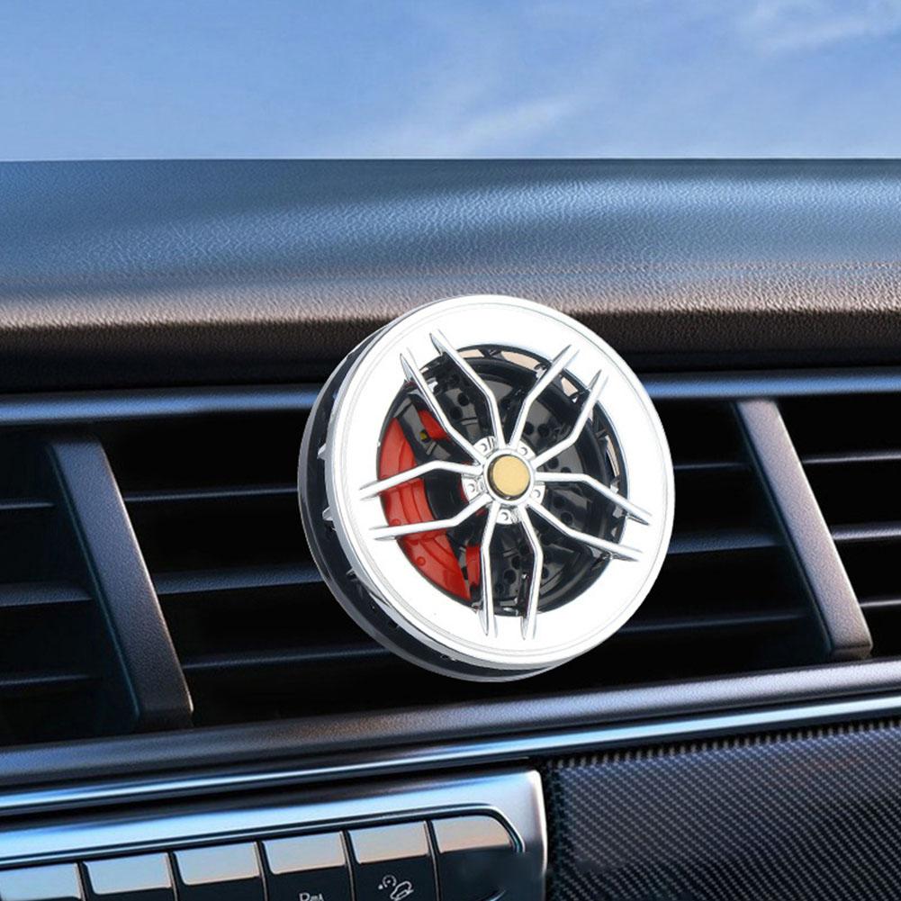 Car Mounted Aromatherapy Vent Can Rotate Wheel Hub Perfume Decoration Creative Air Conditioner Vent Aromatherapy Clip Interior