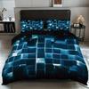 3D Digital Print Energy Block Geometric Cube Modern Grid Plaid Checked Bedding Set Includes Duvet Cover & Pillowcases 2/3Pcs