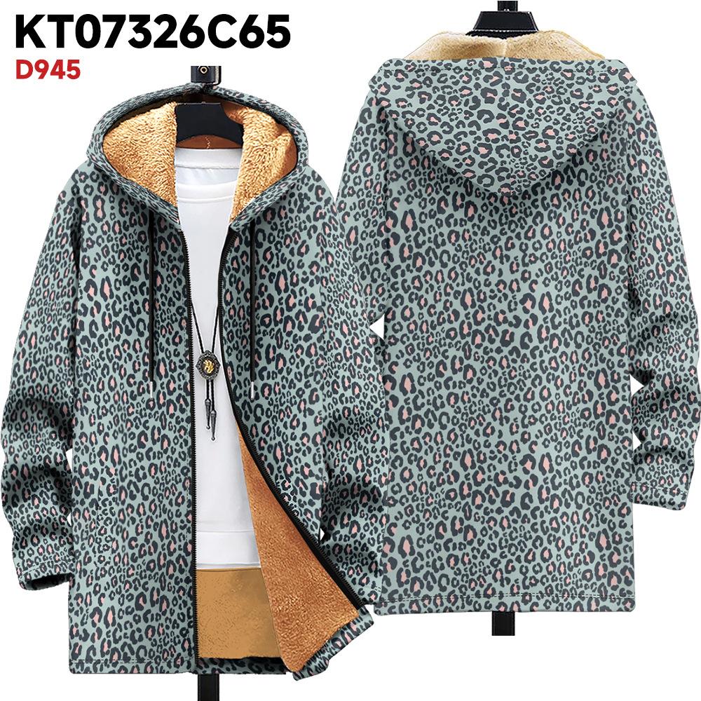 New Jacket: Multi-colored Pattern Elements, Zipper Hooded Cardigan, Thickened Winter Fleece Padded Clothes, Yellow Lining, Trendy Cotton Clothes