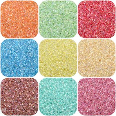 Perles de rocaille en verre de haute qualité, perles de noyau teintées claires, perles illusoires pour boucles d'oreilles, bracelets, bijoux artisanaux, accessoires de fabrication