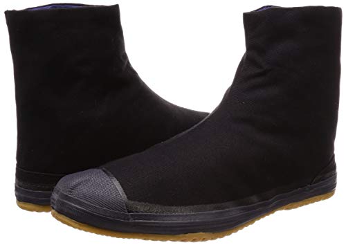 Moonstar Men's/Women's Lightweight Round Toe Tabi Socks (5-Ply Seam), Durable, Black, Size 26.5 cm, 2E
