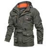 Men's Outdoor Warm Inner  Fleece Jacket, Men's Cold Proof Suit, Windbreaker, Solid Color Hooded Jacket