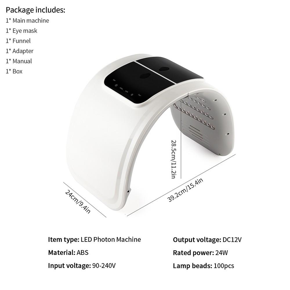 Foldable LED Photon Machine 7 Colors LED Facial Mask Light Beauty Machine Nano Spray Facial Skin Care Machine