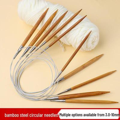 Bamboo Steel Circular Sweater Needles Set - Hand-knitted Sleeves and Stainless Steel Bamboo Needles
