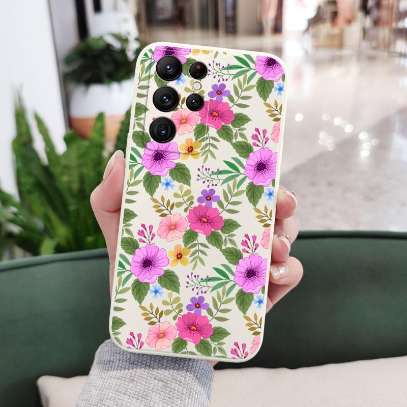 Pattern Spring Phone Case For Samsung Galaxy S25 FE S24 S23 S22 S21 S20 S10 S10E S9 Ultra Plus Note 20 Ultra 10 9 Plus Cover