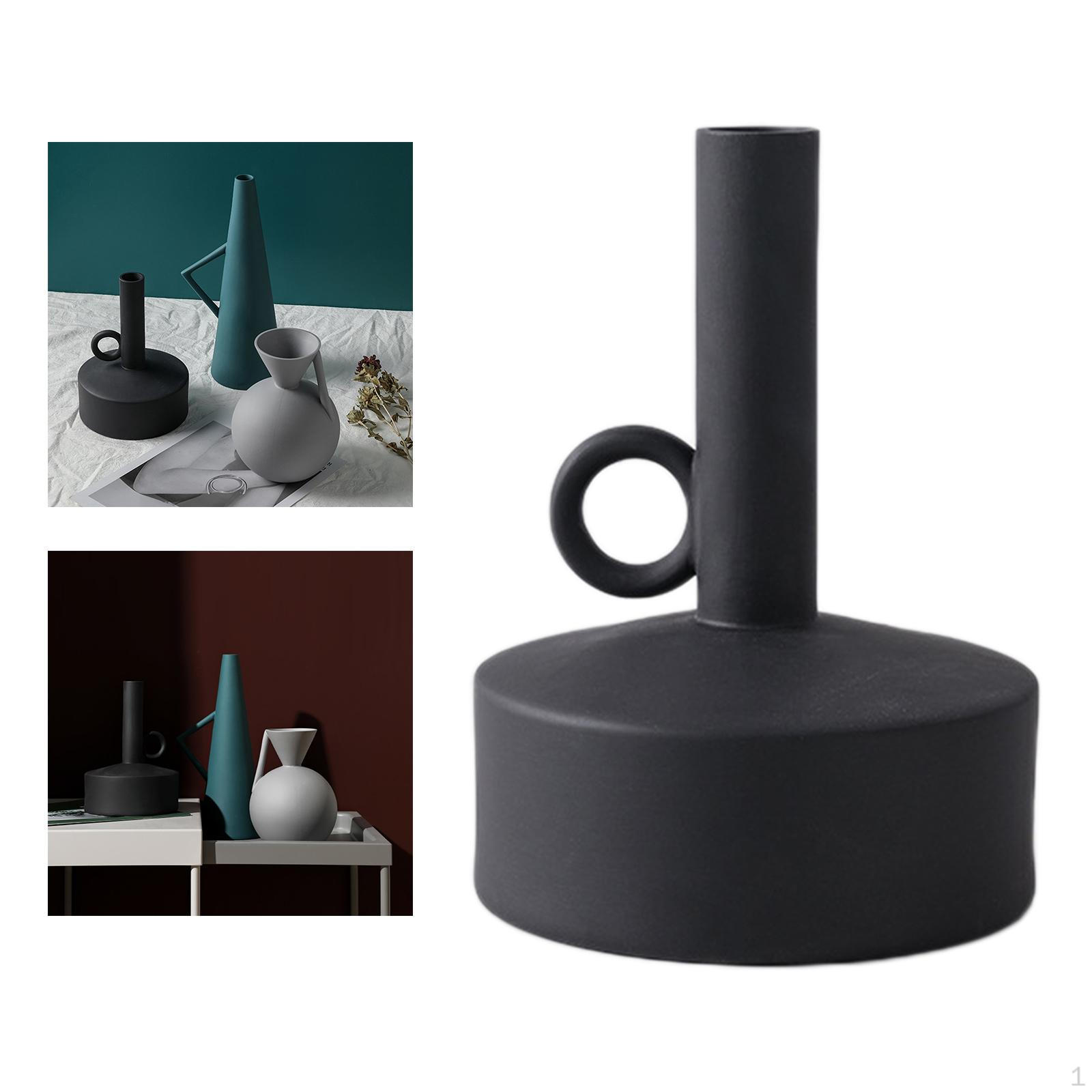 Gifts Creative Geometric Centerpieces Ornaments Texture Matte Vase Ceramic Flowerpot for Cabinet B
