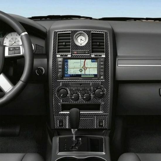 5Pcs Carbon Fiber Interior Central Console Cover Trim For Chrysler 300 2008-2010
