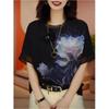 Camiseta de Verano para Mujer con Estampado de Manga Corta Estilo Mamá Holgada Top de Gasa con Silueta Favorecedora