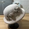 Niche Flower Wool Top Hat Elegant Curling Basin Hat Mom Hat Show Face Small Beret Retro Felt Hat