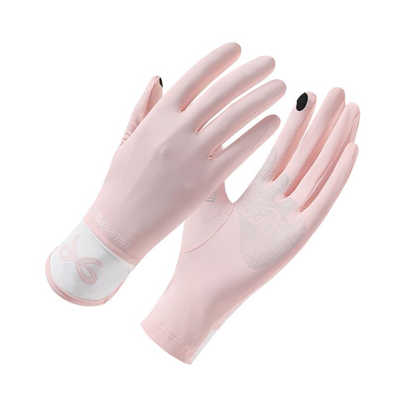 Sunscreen Gloves Summer Women UV Protection Color Matching Outdoor Touch Screen Non-slip Driving Sports Cycling Original Yarn Ice Silk Gloves