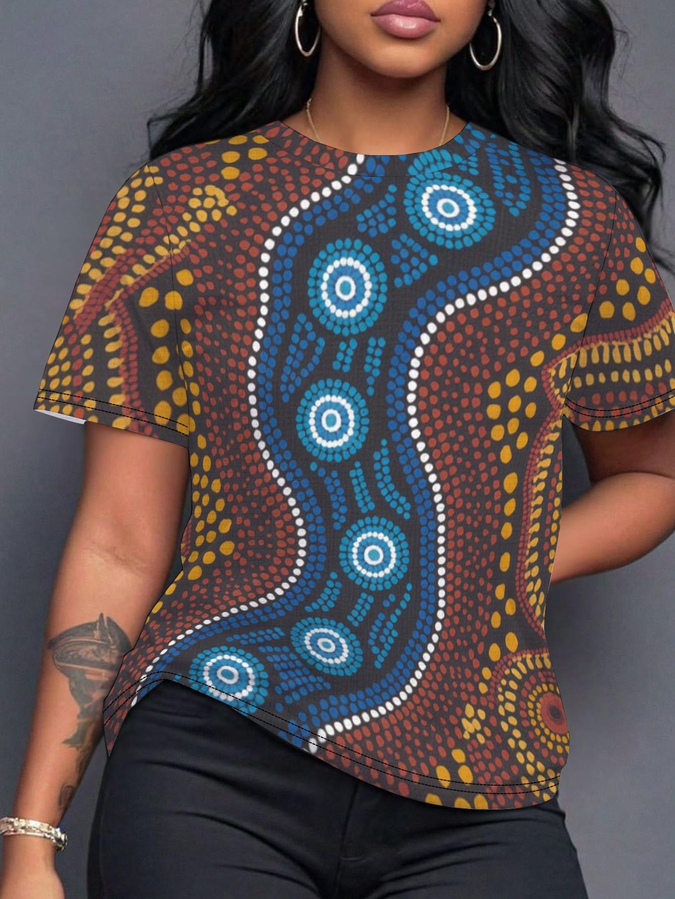 

Aboriginal Dot River Pattern Women s T-Shirt Digital Print Design Comfortable Fit 2XL дубильная кора