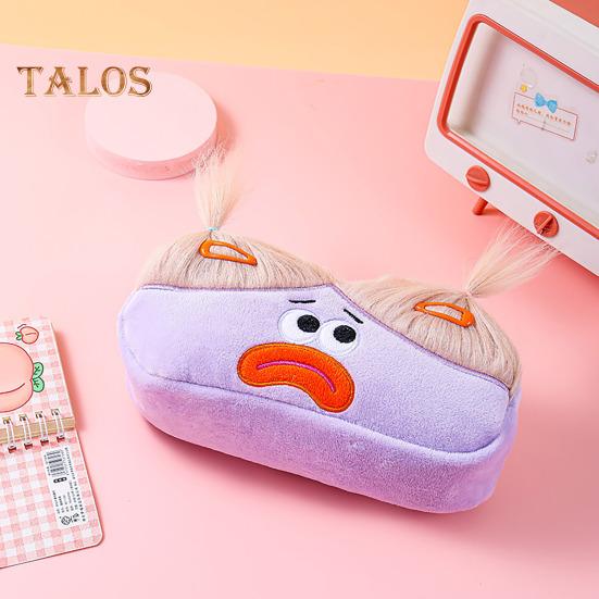 DIY Pencil Case Box Organizer Long Hair Doll Design Large Capacity Zipper Closure Pen Marker Drawing Tool Holder