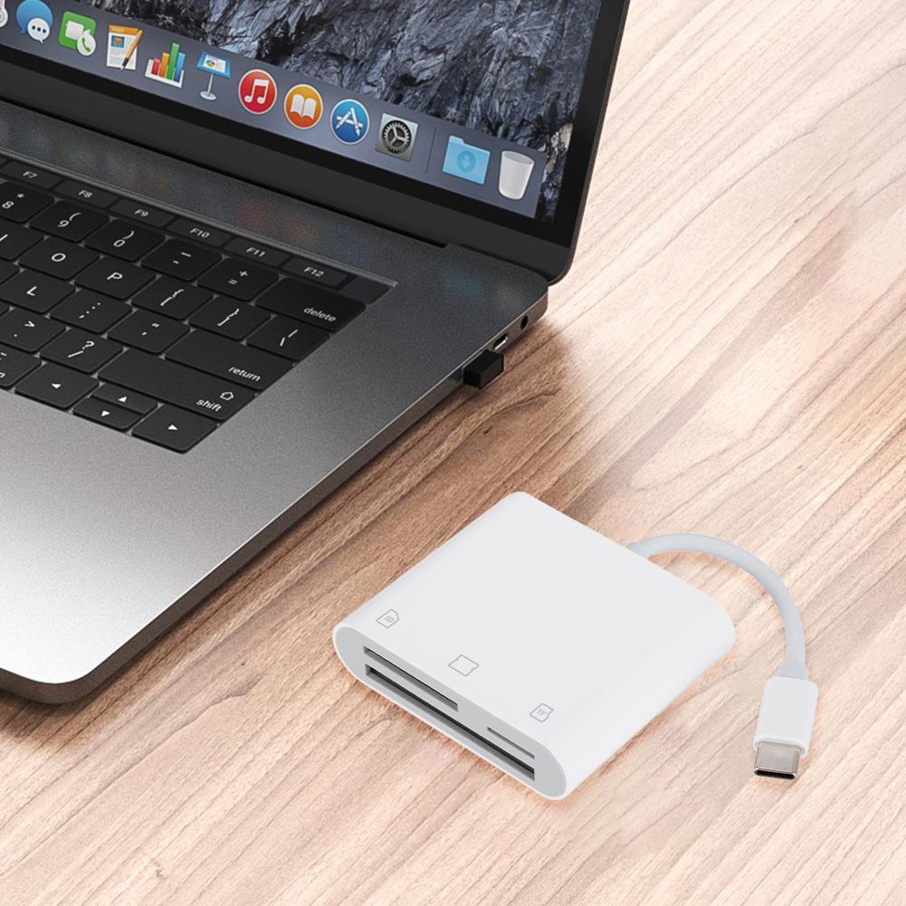 3-in-1 Type-C To SD/TF/CF Memory Card Adapter Type C Camera Adapter Driver Free for iPad iPhone 15 MacBook and More USB-C Device
