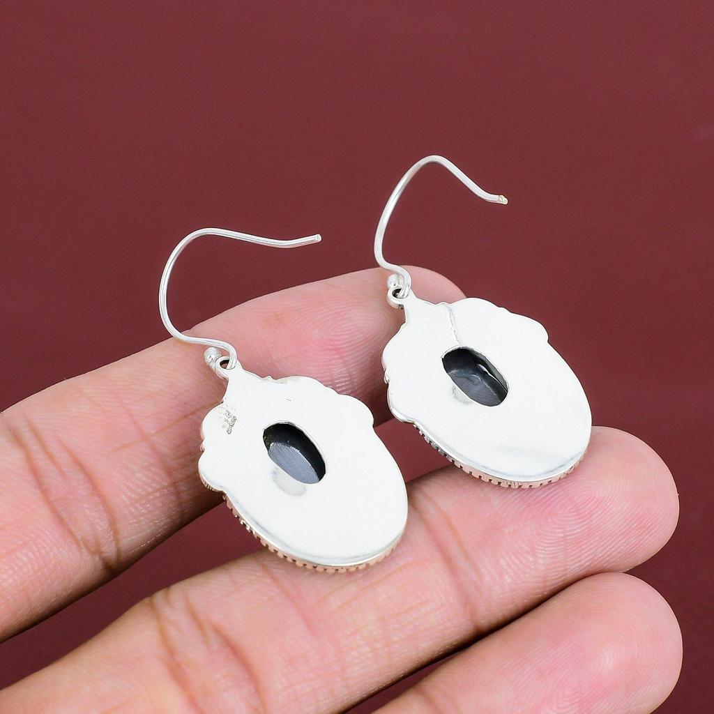 Shungite Earring Gemstone Vintage Earring 925 Sterling Silver Earring Natural Shungite Jewelry Handmade Earrings Antique Earring For Gifts