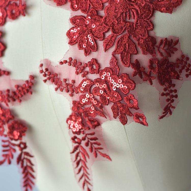 Multi-Color Flat Embroidery Embroidered Lace Flowers, Wedding Veil, Dress Handmade Diy Accessories, Clothes Decorative Lace Materials