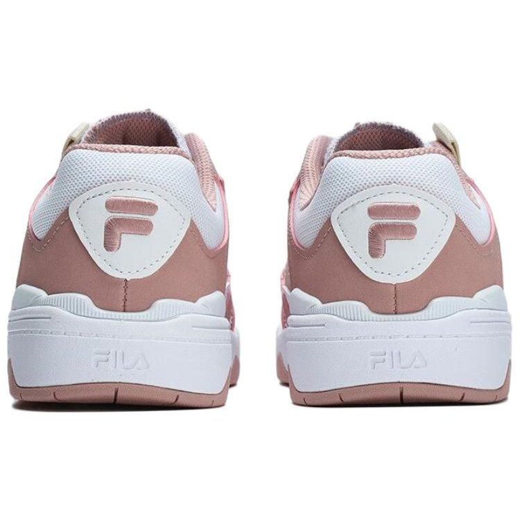 Fila Fusion Smash Fabric Shock Absorption Non-Slip Low-Top Retro Basketball Shoes Women Sneakers White Pink T12W323201FWM