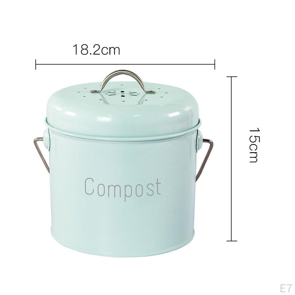 Bucket with Lid Kitchen Tar Carrying Handle Rustproof Easy To Clean