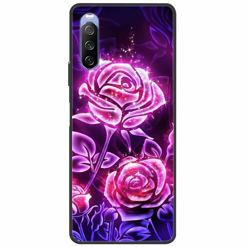 Soft Cover For Sony Xperia 10 III /5 III /1III Case Silicone Painted Marble Cat Funda Cover for Sony Xperia 1 II /10 II /5 Coque