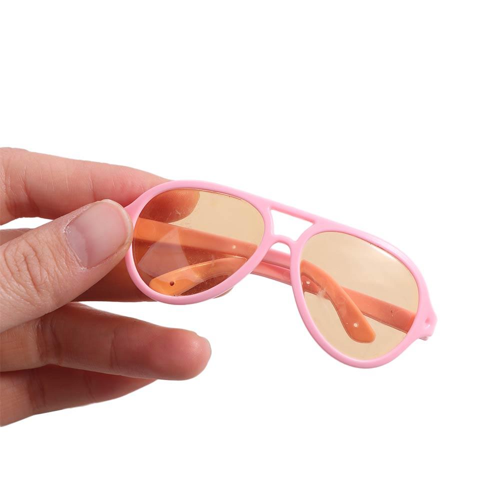 2pcs/set Round Frame Retro Cool Doll Glasses Doll Sunglass Mini Plastic Glasses for Doll  Kids Toy