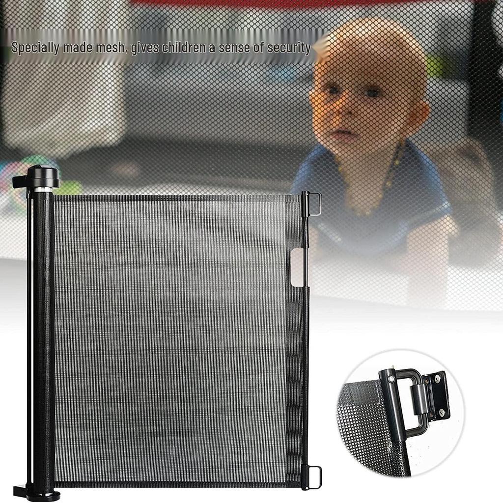 Child & Pet Safety Retractable Gate - Indoor Stairway Protection Rail & Anti-Cat Barrier