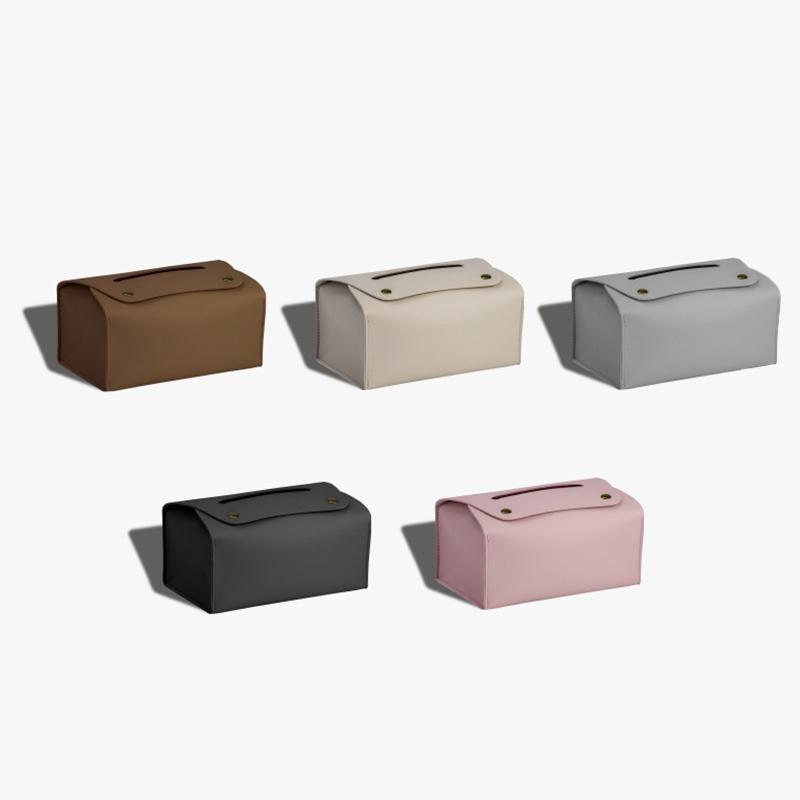 1Pcs Household Pu Leather Tissue Box Desktop Decoration Suitable For Dining Room Living Room Kitchen Tissue Storage Box