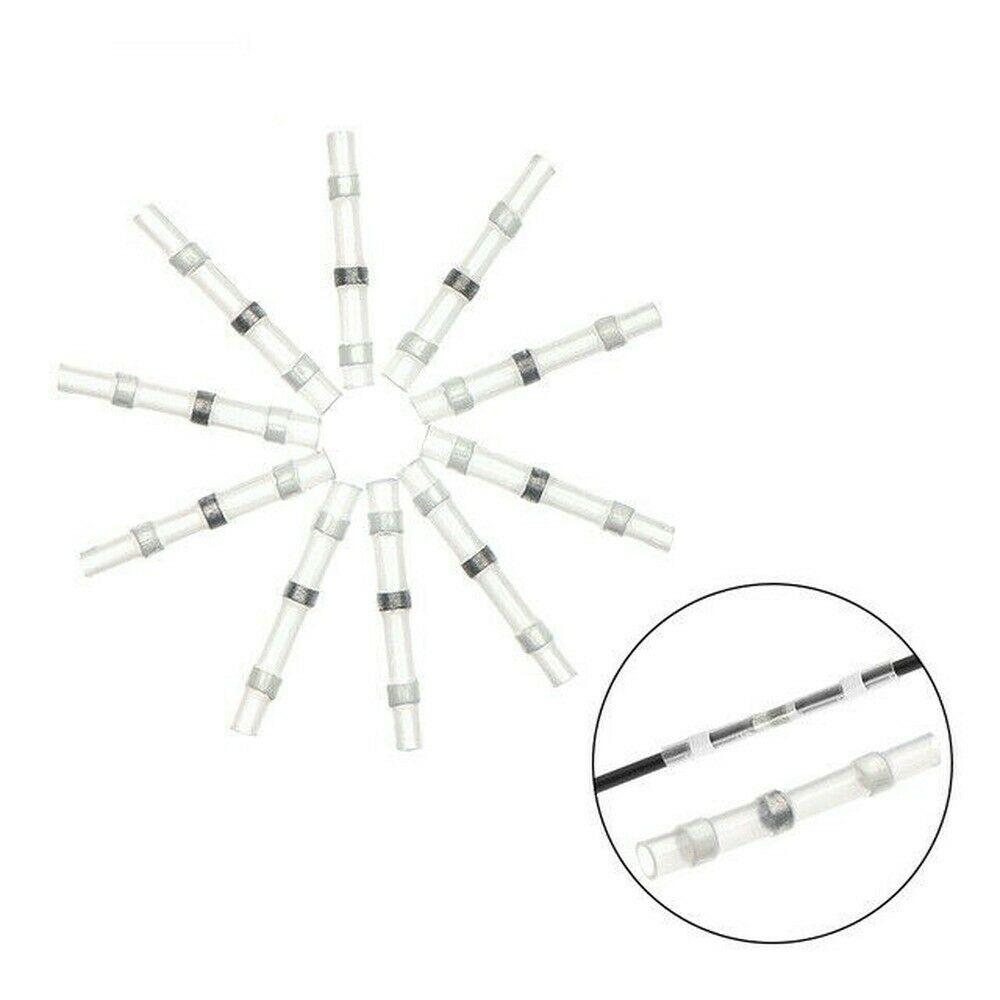 100PCS Solder Seal Wire Connectors Heat Shrink Solder Butt Connectors Kit Automotive Marine Insulated Solder Connector
