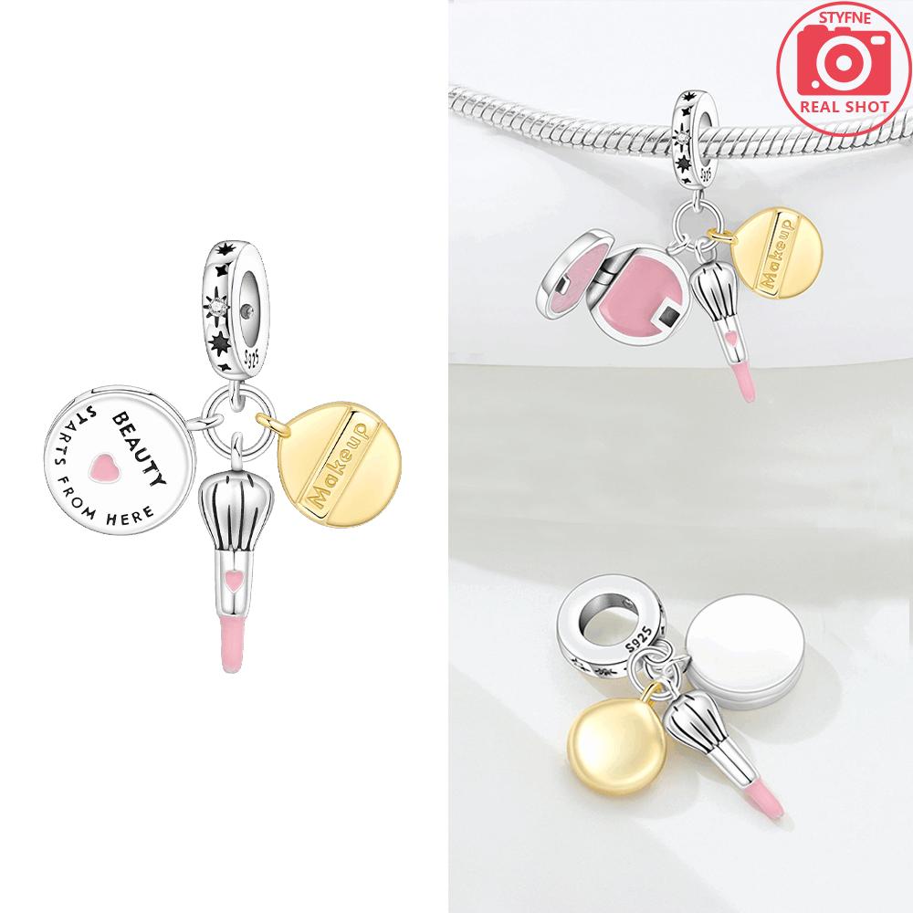 Blue Dress With Heart Tower Yellow Umbrella Comb Pendant Original Copper Beads Fit Bracelet Jewelry Diy Women Accessory Gift