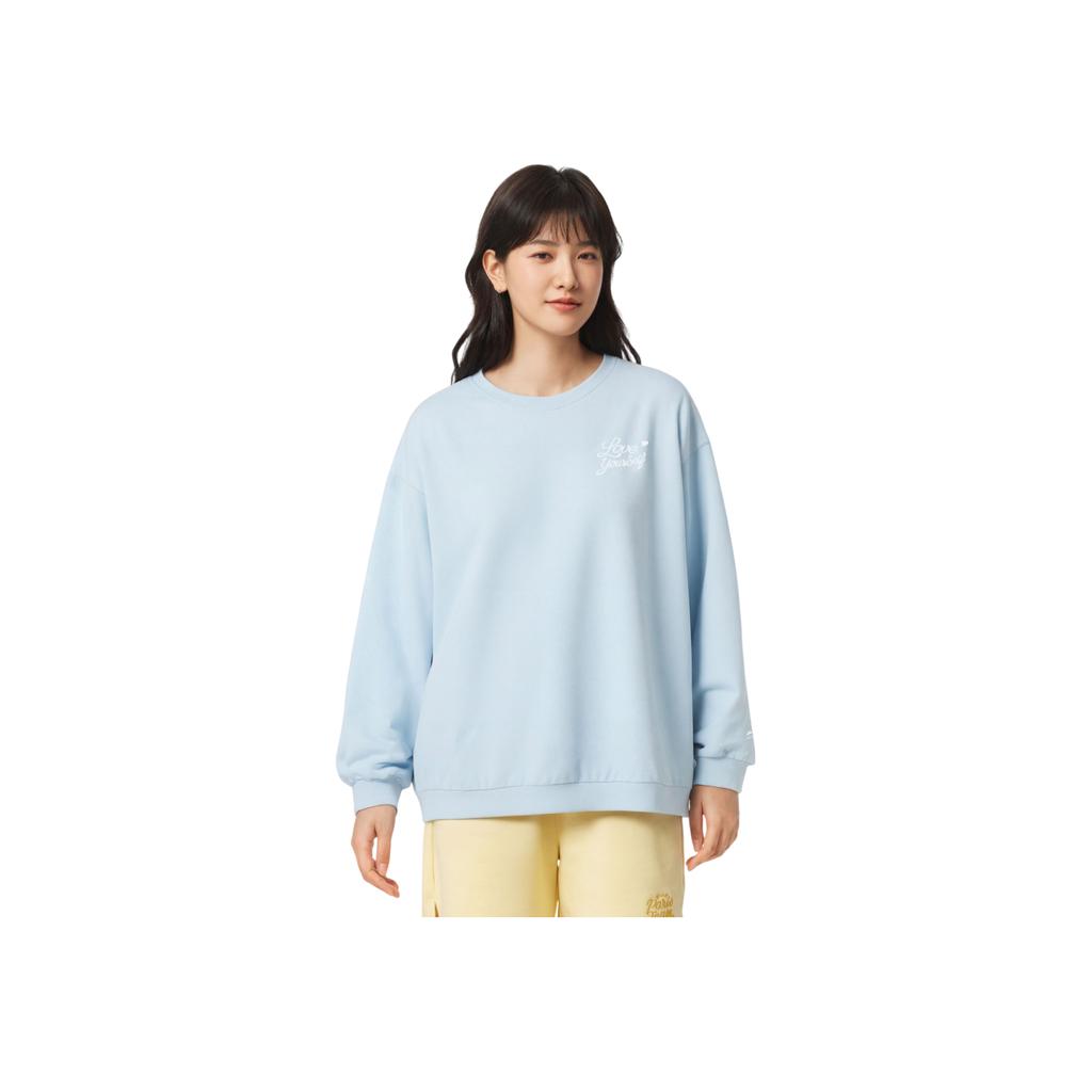 Li Ning Sports Lifestyle Series Round Neck Logo Embroidered Sweatshirt Women Sweatshirt AWDW640-4