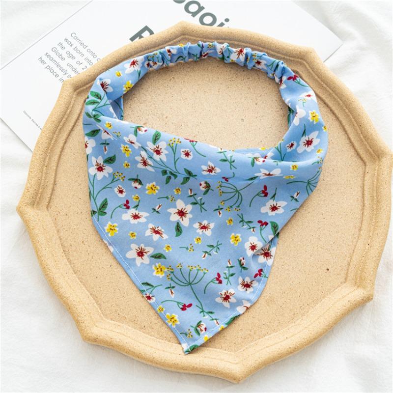 Floral Elastic Headscarf, Women's Floral Fabric Headscarf, Triangular Headband Hair Accessory