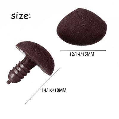 10Pcs/Bag Safety  Craft Velvet Plastic Triangle Nose Bear Buttons Dolls Accessories