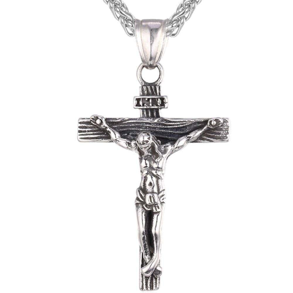 Retro Geometric Titanium Steel Men's Cross Pendant Necklace Personalized Steel Chain Jewelry Wholesale
