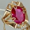 Vintage Inlaid Red Stone Women's Ring Trendy Gold Color Hand Carving Hollow Daily Wear Party Jewelry Anniversary Gift