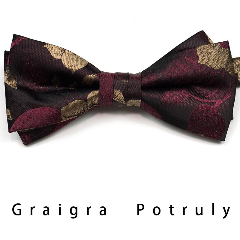 Men'S Formal Business Tie 8Cm Trend Ethnic Style Guochao Chinese Style Bow Tie Pocket Towel Set Retro Coffee