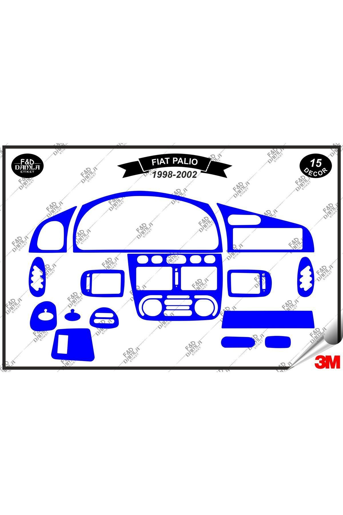 

Fiat Palio 1998-2002 Torpido Konsol Trim Göğüs Maun Kaplama Set 15 Parça Mavi