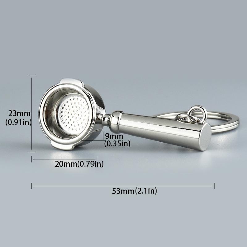1PC Alloy Simulation Keyring Decoration Coffee Portafilter Pendant Gift Keychain Car Fashion Crafts Coffee Bag