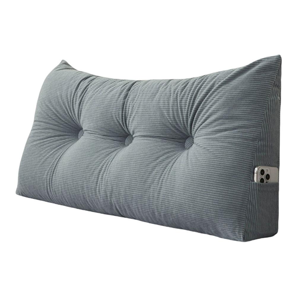 Triangular Wedge Headboard Pillow with Side Pockets Positioning Support Ergo-Triangle Headrest Lumbar Support Bed Backrest