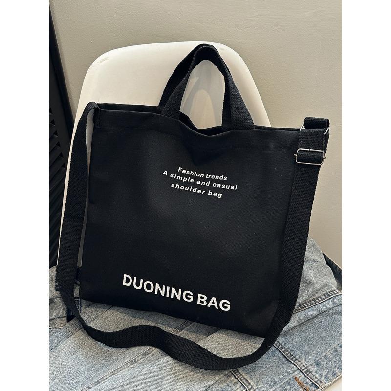 

Canvas bag women s bag new large-capacity student retro tote bag class bag shoulder bag messenger bag чёрный