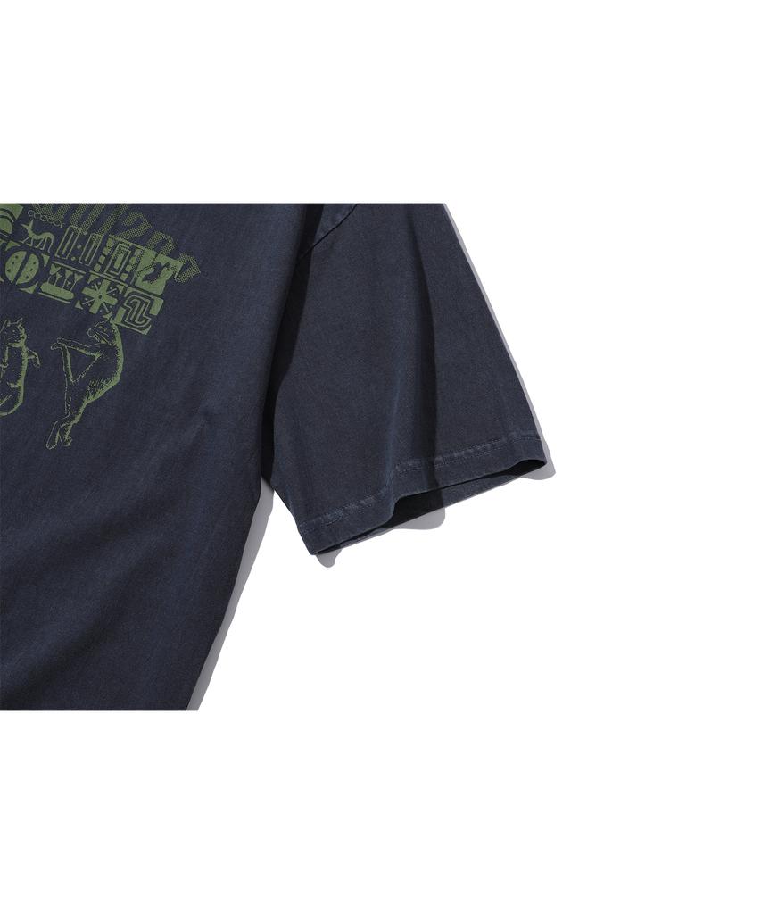CPGN STUDIO Pleawalts Pigment Short Sleeve Tee Dark Blue