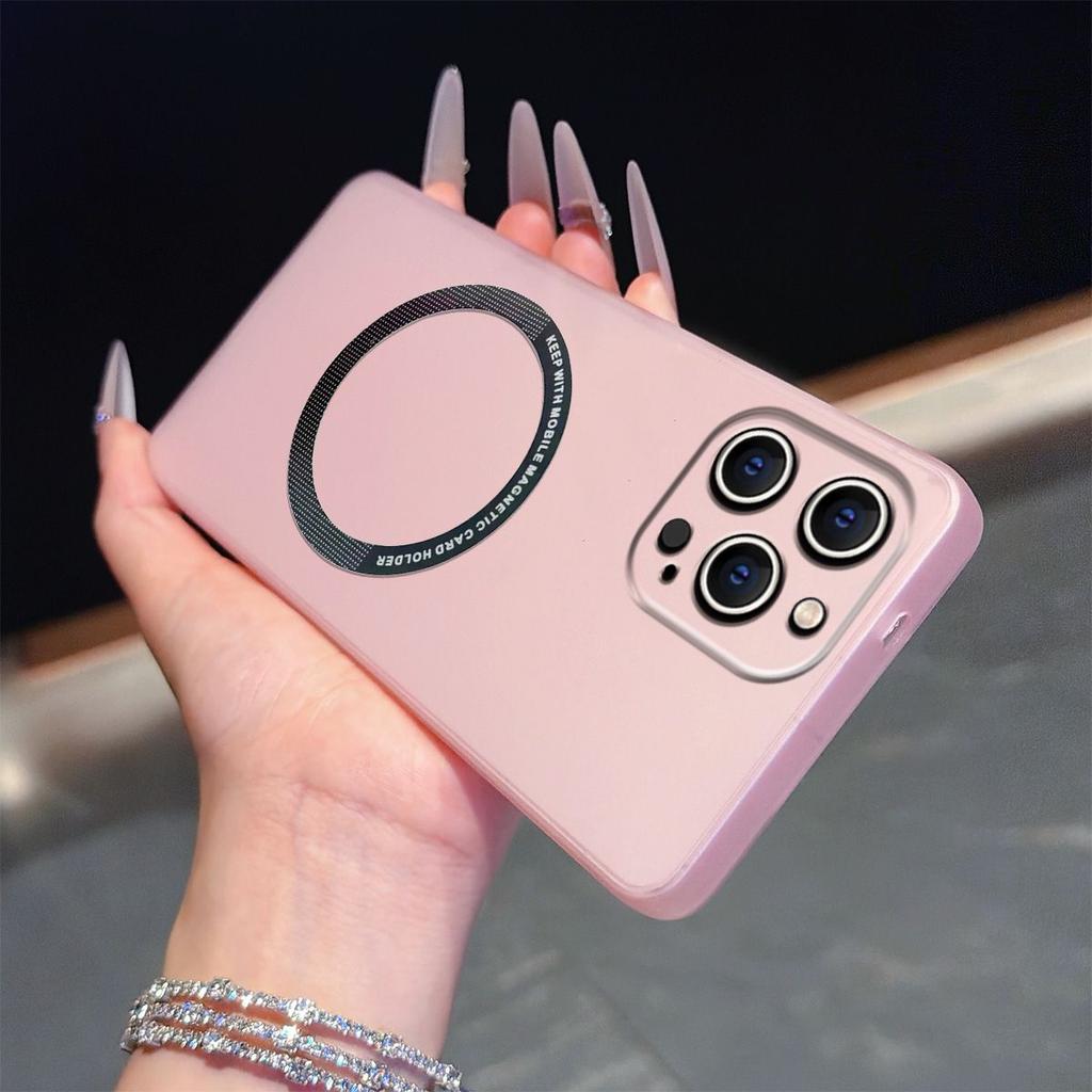 Magnetic Semi‑Transparent Matte Phone Case for iPhone 12 ProMax,11 Pro Soft TPU Shockproof Cover